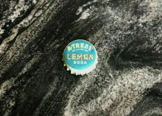 Vintage A - Treat Lemon Soda Pop - Beverage Cork Bottle Cap / Crown Allentown Pa