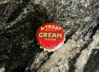 B) Vintage A - Treat Cream Soda Pop Beverage Cork Bottle Cap / Crown Allentown Pa