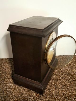 Antique Early 1900 ' s Mantel Clock William Gilbert Clock Co With Key Made In USA 3