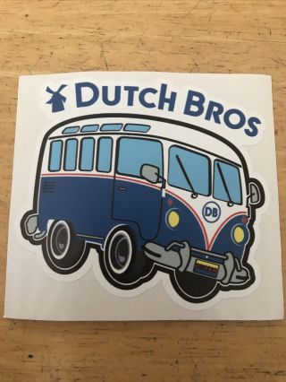 Dutch Bros Sticker Decal Surf Van Vw Bus Coffee Rare Classic Htf Db Car Yeti