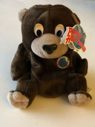 Planet Hollywood Plush Beanbag Bear Cosmo With Tag