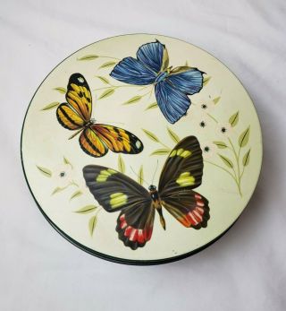Vintage Peek,  Frean & Co.  Ltd Butterfly Biscuit Tin 8 "