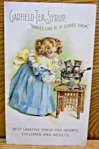 Antique Trade Card - Garfield Tea Syrup Laxative - Brooklyn York