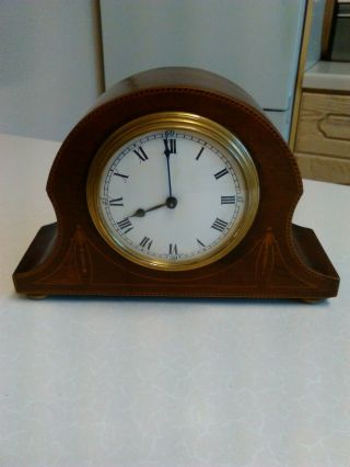 Small Antique Mahogany Mantel Clock With French Movement - For Repair (2951)