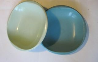 Boontonware` (2) 8 " Bowls Aqua Marine And Sea Foam Green