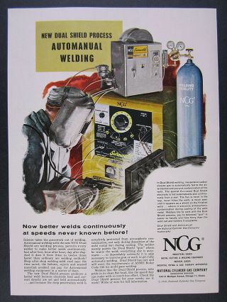 1958 Ncg Sureweld Arc Welder Welding Art National Cylinder Gas Vintage Print Ad