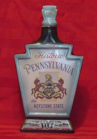 Pennsylvania The Keystone State 1968 Beam Decanter Bottle