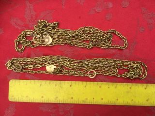 Set Of Chains With Hooks From A Fhs 241 - 030 Weight Driven Clock Movement Fhs