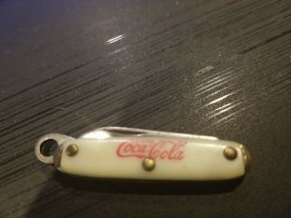 Rare Vintage 1960s Coca Cola Coke Ivory Pocket Knife Advertising Mini 1 In