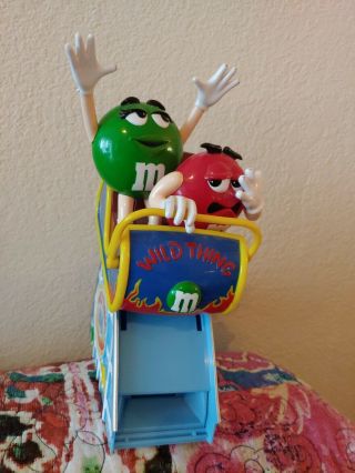 M&m Candy Dispenser - Green And Red Wild Thing Roller Coaster M&m 