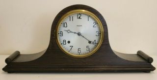 Antique Ansonia Wood Mantle Shelf Clock Key Wind Pendulum Vintage
