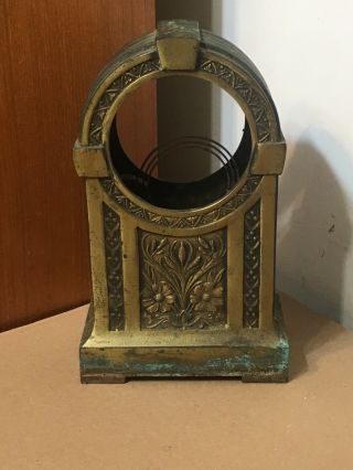 Antique Ansonia Brass/brass Coated Art Nouveau Mantle Clock Case W/ Flowers