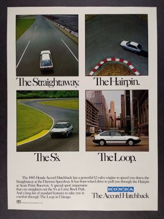 1985 Honda Accord Hatchback Vintage Print Ad