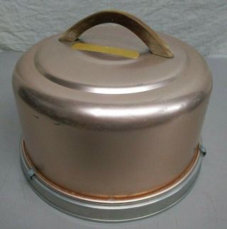 Mid Century Mirro 2003cm Aluminum Cake Pan W/ Locking Lid Made Usa Measures 8.  5 "