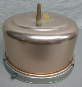 MID CENTURY MIRRO 2003CM ALUMINUM CAKE PAN W/ LOCKING LID MADE USA MEASURES 8.  5 