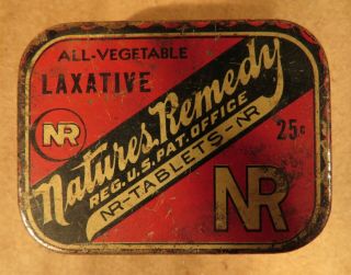 2 Vintage Miniature Medicine Tins Natural Remedy Laxative & Buckley ' s Capsules 2