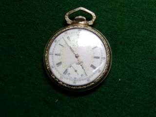 Antique Size 16 Elgin 15 Jewel Fancy Dial 3 Finger Bridge Pocketwatch Ca 1902
