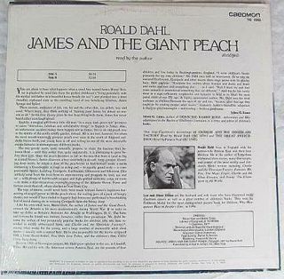 James and the Giant Peach LP Raold Dahl Reads TC - 1543 1977 Caedmon Records Vinyl 2