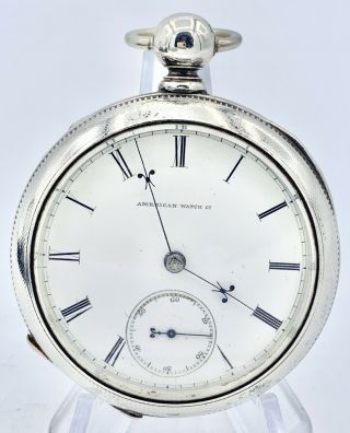 1871 Waltham Appleton Tracy & Co.  18s 15j Key Wind Pocket Watch Foggs Patent