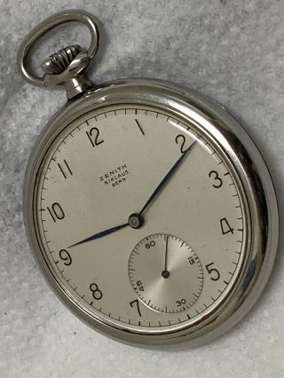 Old Pocket Watch Zenith Niklaus Bern Swiss Made Stainless Steel