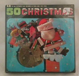 Vintage 50 Christmas Favorites Box Set 45 Records Extended Play Playhour