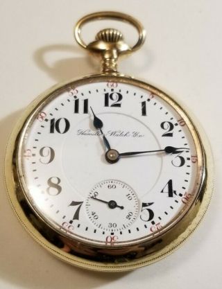 Hamilton 18s.  21 Jewels Grade 940 Railroad Pocket Watch Gold Filled Case (1904).