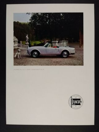 1958 Lancia Aurelia Gt 2500 Convertible Vintage Print Ad
