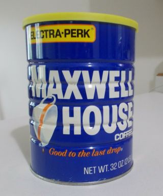 Vintage Maxwell House Metal/tin Coffee Can With Lid In Vg
