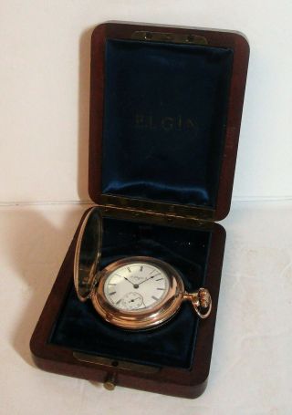 Antique Elgin Pocket Watch 15j 6s In 16s Hunter Case Gold 1904
