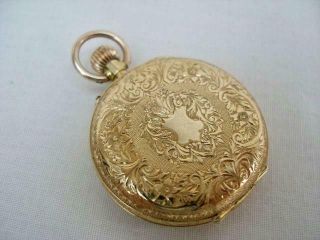Fine Swiss Solid 18k Gold Ladies Top Wind Antique Pocket Watch. 3
