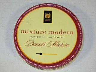 Vintage Mac Barren Tobacco Tin Full Danish Mixture 3.  5oz Tin 4.  5 " In Diameter