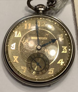 Antique Hampden Paul Revere 14K GF 19 Jewels Pocket Watch Size 12 w/ FOB 2
