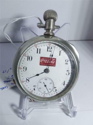 1911 Elgin Grade 336 18s 17j Pocket Watch Coca Cola On Dial