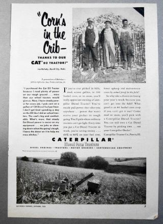 8x12 1953 Caterpillar D4 Ad Photo Endorese Joe Bohaty David City,  Ne
