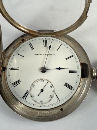 Waltham Model 1857 18 Size 15 Jewel Pocket Watch Sterling Silver Hunting Case