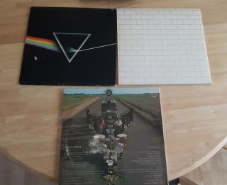 Pink Floyd Vinyl x 3,  The Wall,  Dark Side of the Moon and Ummagumma Gigi cover 2