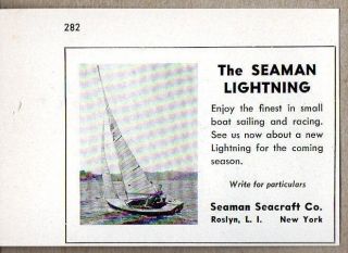 1953 Print Ad Seaman Lightning Sail Boats Roslyn L.  I.  Ny