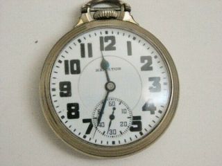 Vintage Large Hamilton Pocket Watch W/10k Gold Filled Case Non