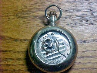 Illinois 18s 15j Converted Nickel Swing - Out Open Face Pocket Watch Display Case
