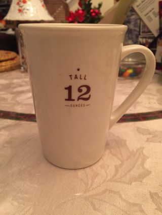 Starbucks Tall 12 Ounces Oz.  Coffee Tea Mug Cup Est.  1971 White