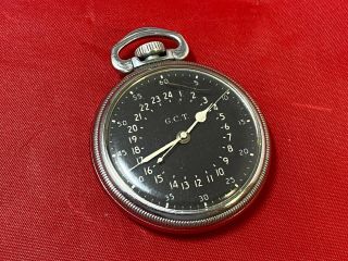 Rare Vintage Hamilton Gct An - 5740 Wwii Military Navigation Pocket Watch