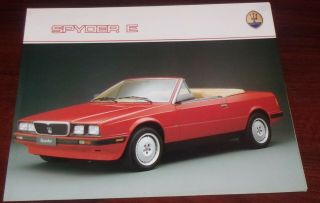 Brochure Folder 1991 Maserati Spyder E _ English Text _