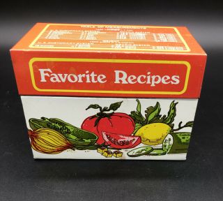 Vintage Metal Hinged Recipe Box Favorite Recipes Ohio Art Co Usa