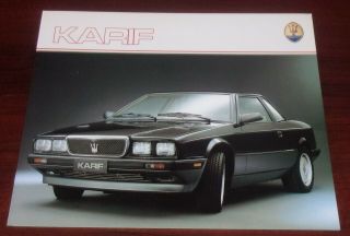 Brochure Folder 1990 Maserati Karif _ English Text _