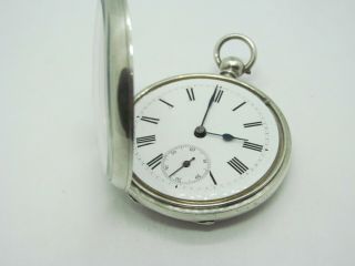 1890/1907 J.  W.  Benson pocket watch solid silver v.  g.  c and serviced. 3