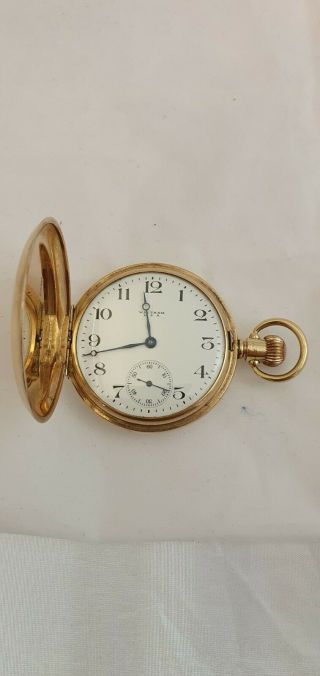 Antique 9ct Gold Waltham Full Hunter Pocketwatch 1923