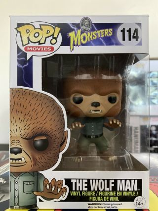 Funko Pop Universal Monsters The Wolf Man 114 With Popshield Protector