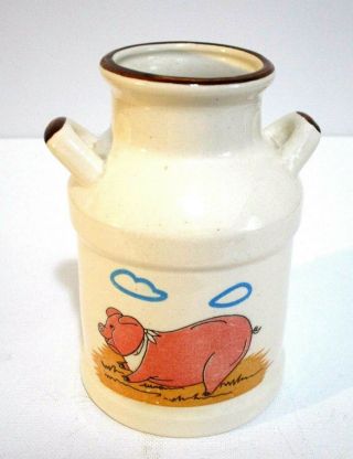 Vintage Small Ceramic Milk Jug Whimsical Pig 1980 