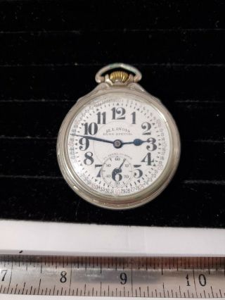 Illinois 60 Hour 23 Jewel Bunn Special 14k Gold Filled Case Pocket Watch - Runs