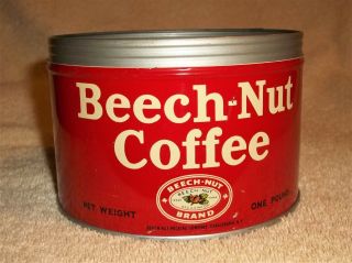 Beech Nut Keywind Coffee Tin Can 1 Lb.  Canajoharie,  N.  Y.